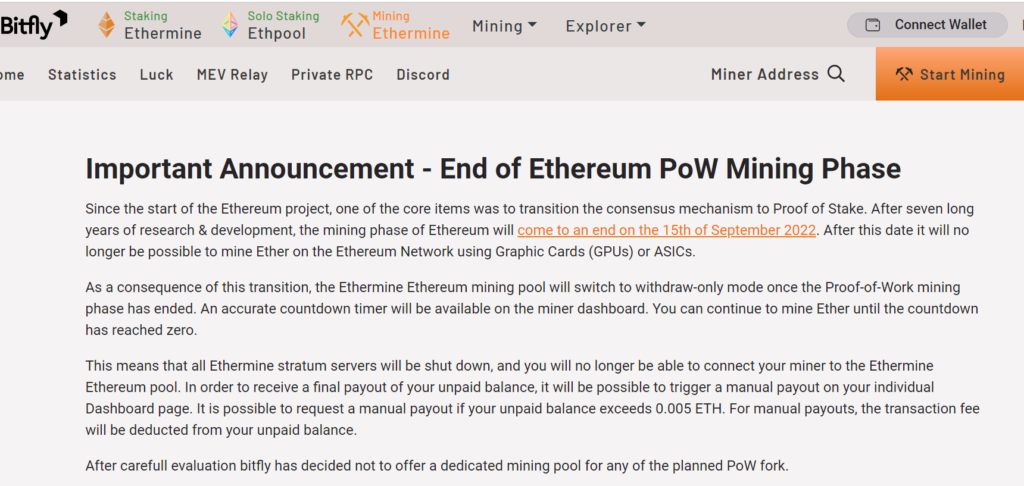 以太坊31%算力解散！Ethermine不支持POW分叉 将关闭ETH矿池-第2张图片-币安app下载