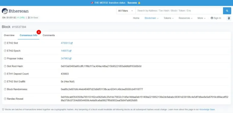 Etherscan新增4个PoS信息：区块最终状态、提交的Slot及Epoch-第1张图片-币安app下载