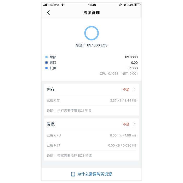 imToken钱包内如何买卖EOS的CPU、NET资源教程-第2张图片-币安app下载