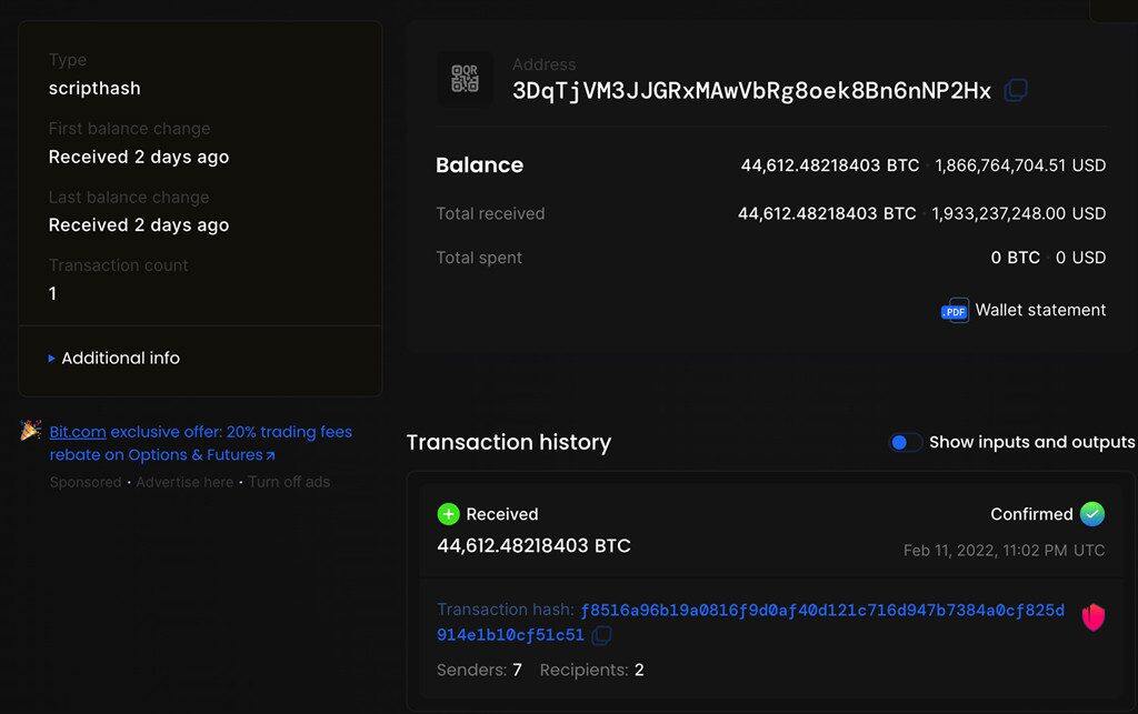 抄底情绪弥漫？新鲸鱼存44612枚BTC 成第14大持有量钱包-第2张图片-币安app官方下载最新版