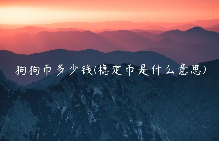 狗狗币多少钱 - 稳定币是什么意思-第1张图片-币安app下载