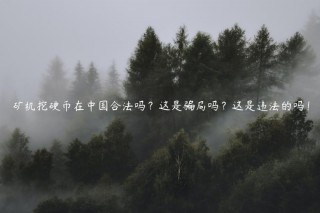 矿机挖硬币在中国合法吗？这是骗局吗？这是违法的吗！