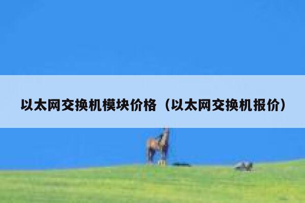 以太网交换机模块价格（以太网交换机报价）-第1张图片-币安app下载
