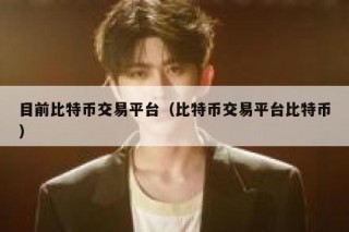 目前比特币交易平台（比特币交易平台比特币）