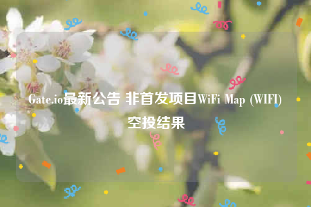 Gate.io最新公告 非首发项目WiFi Map (WIFI)空投结果-第1张图片-币安app下载
