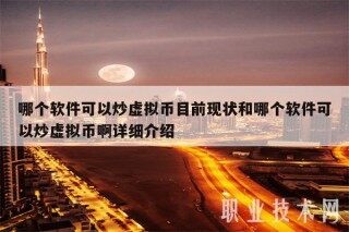 哪个软件可以炒虚拟币目前现状和哪个软件可以炒虚拟币啊详细介绍