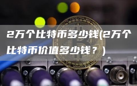 2万个比特币多少钱 - 2万个比特币价值多少钱？