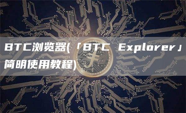 BTC浏览器 - 「BTC Explorer」简明使用教程